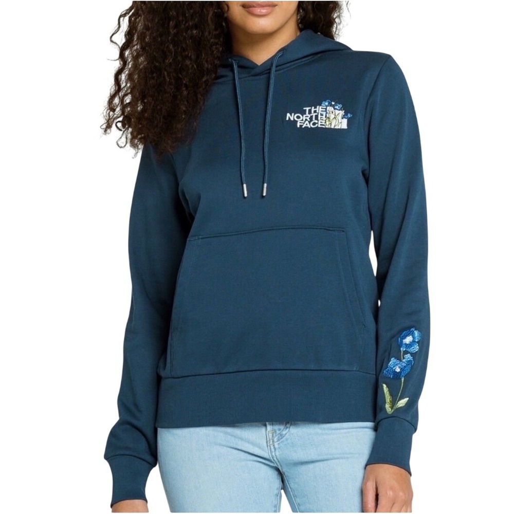 The North Face Women's Floral Embroidered Himalayan Bottle Source Hoodie Blue XS